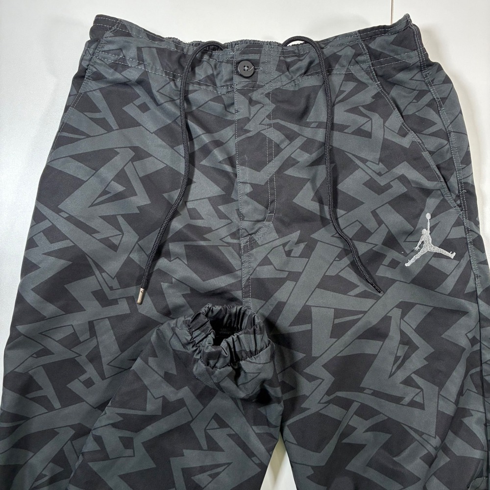 Jordan Jogger Pants Medium Black Grey Geometric Lightning Cement All Over AOP